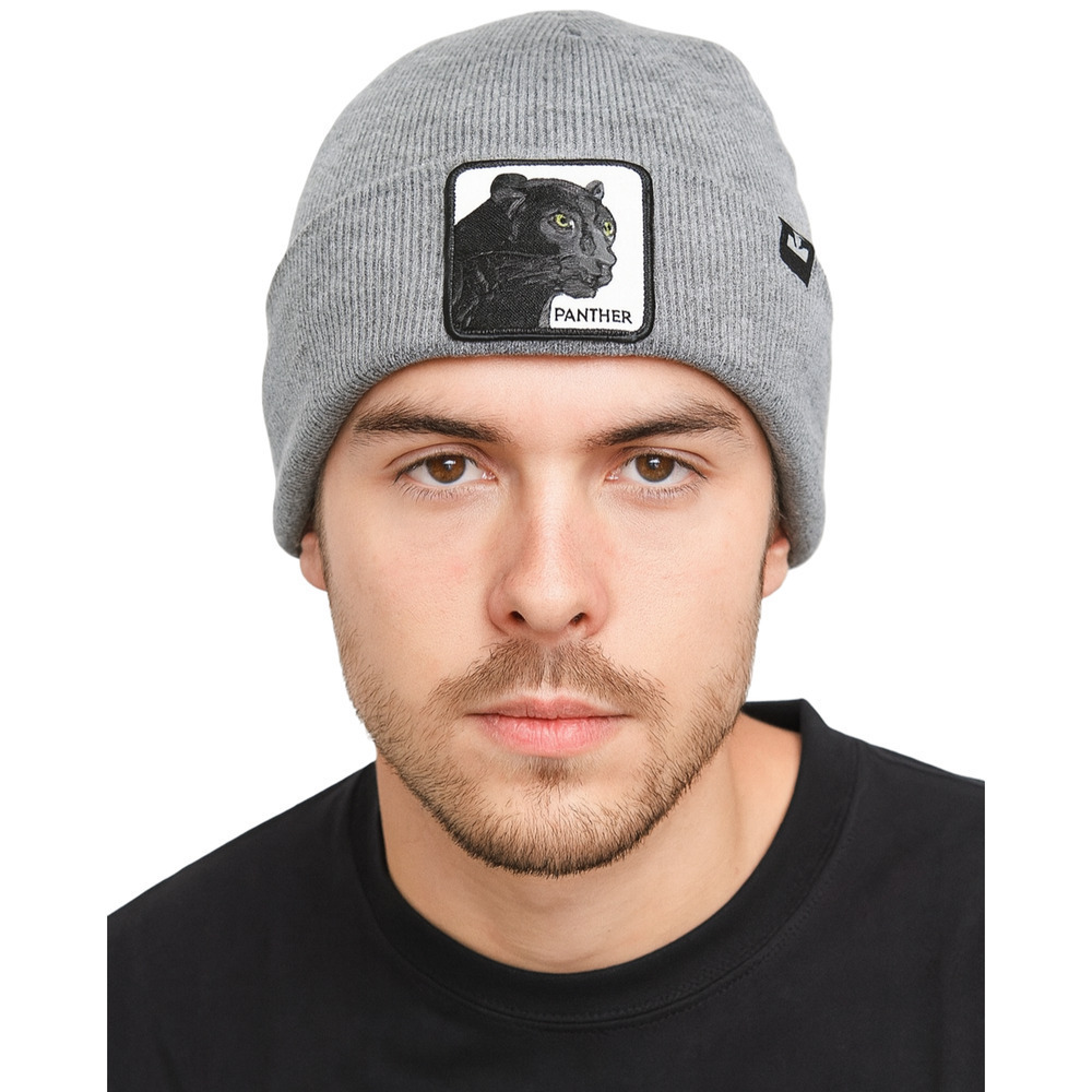 Goorin Bros On The Hunt Panther Beanie Gray Animal Farm Knit Hat One Size New